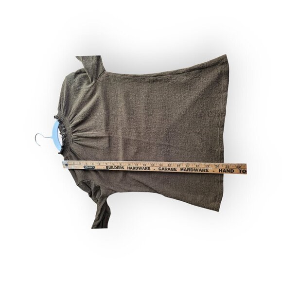 Madewell l/s Ruffled Mockneck Top Textured XXS in Asparagus Olive Green - Picture 14 of 14